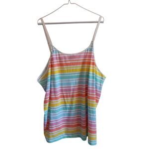 Lucy Diamonds Tank, junior girls plus size 6X or women's size 2X striped, NWT